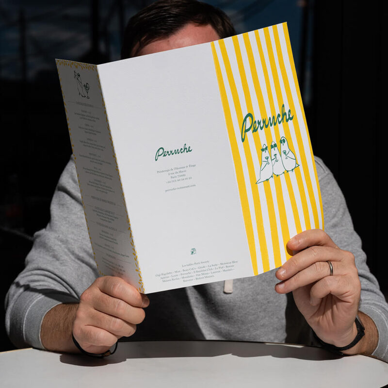 Menu papier texturé