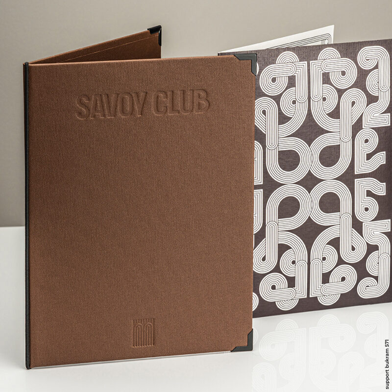 Porte-menu toile enduite Bukram