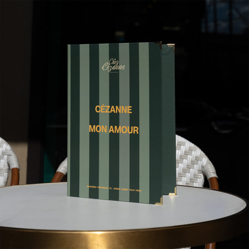 Porte-menu papier imprimé pelliculé