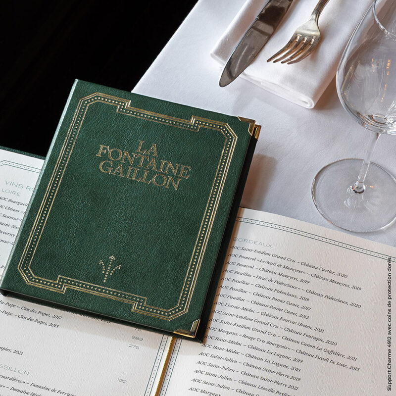 Porte-menu cuir charme ou majestic
